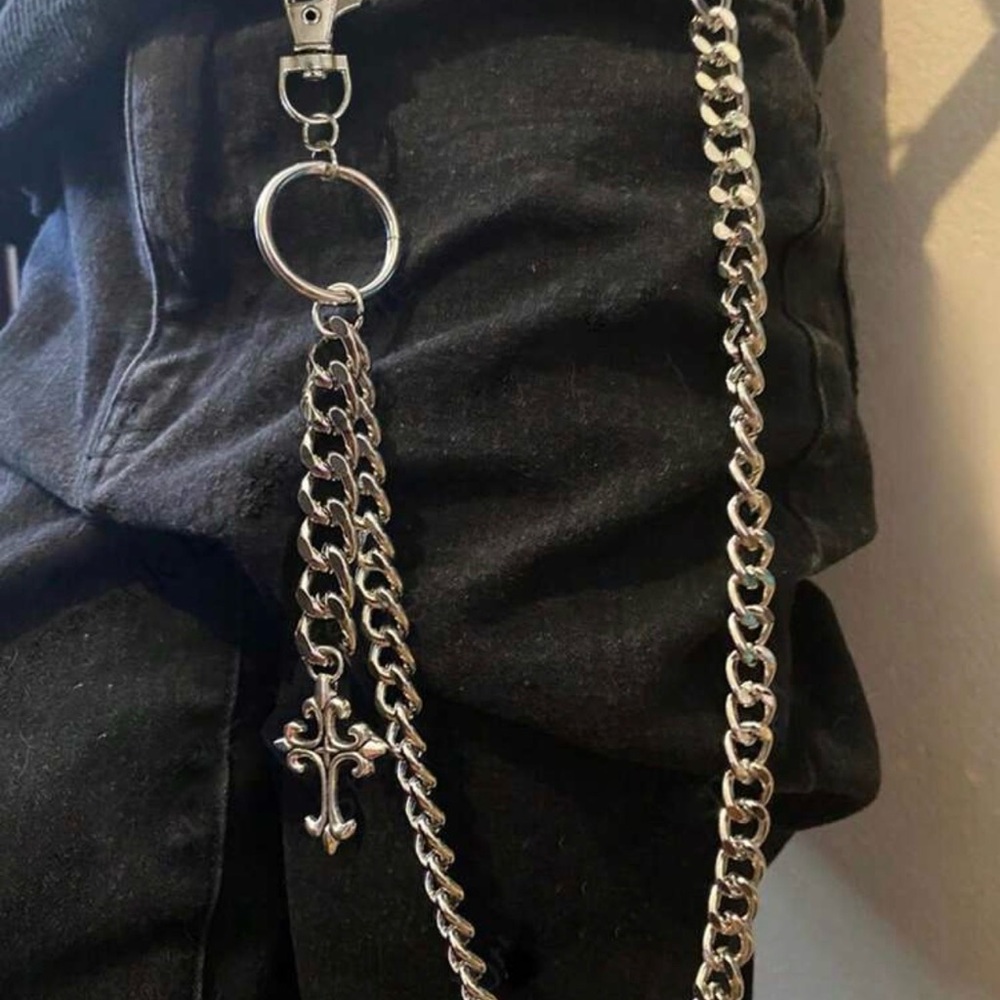 Stylish Silvery Cross  Chain Belt